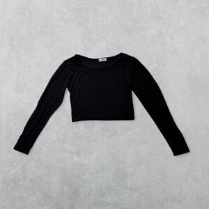 Lewkin Women's XS/S Black Cropped Long Sleeve Top